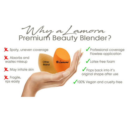 Makeup Sponge Orange Slanted - Lamora Beauty