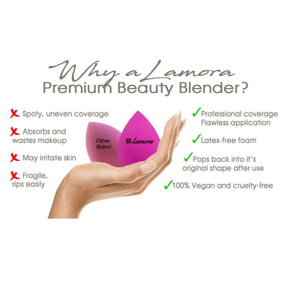 Makeup Sponge Pink Teardrop - Lamora Beauty