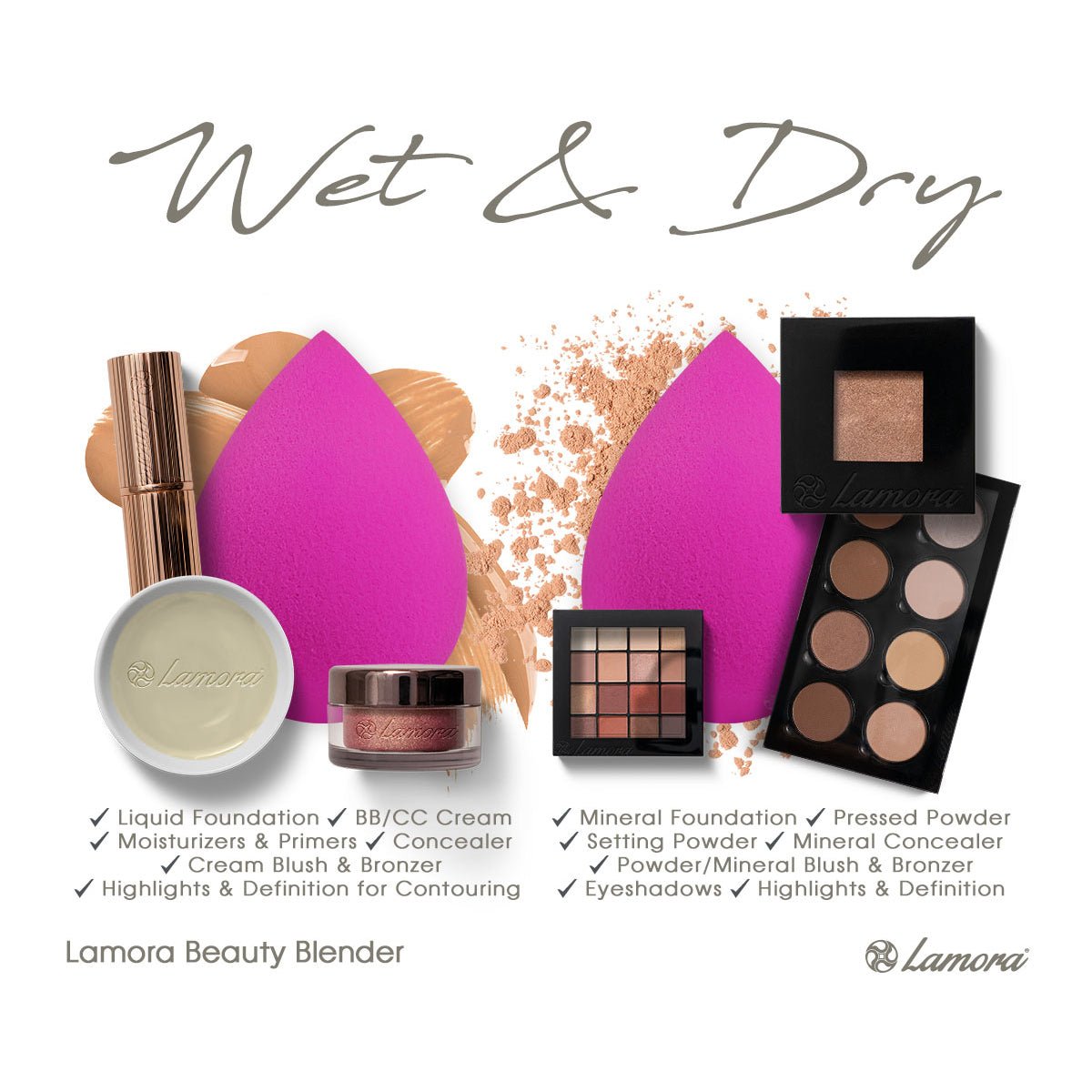 Makeup Sponge Pink Teardrop - Lamora Beauty