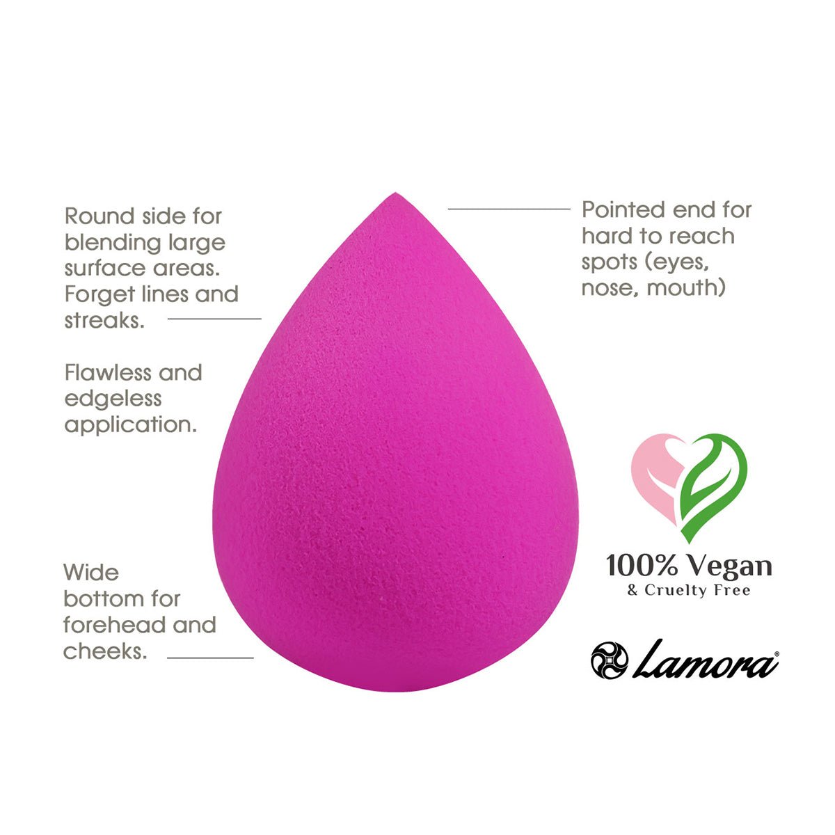 Makeup Sponge Pink Teardrop - Lamora Beauty